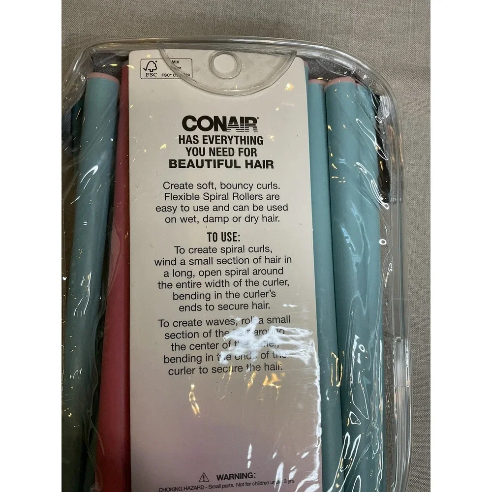 Conair Spiral Curls 18 Spiral Rollers Blue Pink‎